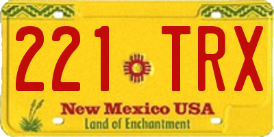 NM license plate 221TRX