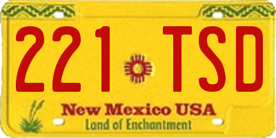 NM license plate 221TSD
