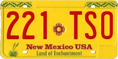NM license plate 221TSO