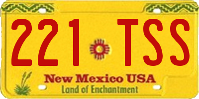 NM license plate 221TSS
