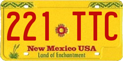 NM license plate 221TTC
