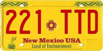 NM license plate 221TTD
