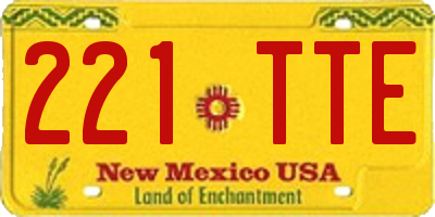 NM license plate 221TTE