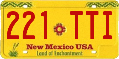 NM license plate 221TTI