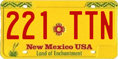 NM license plate 221TTN