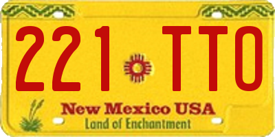 NM license plate 221TTO