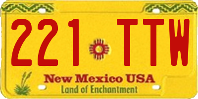 NM license plate 221TTW