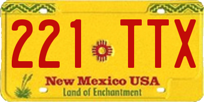 NM license plate 221TTX