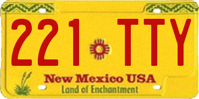 NM license plate 221TTY