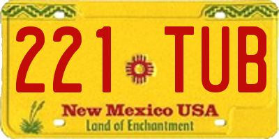NM license plate 221TUB