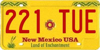 NM license plate 221TUE