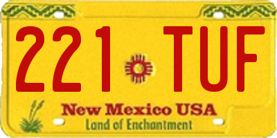 NM license plate 221TUF