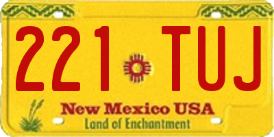 NM license plate 221TUJ