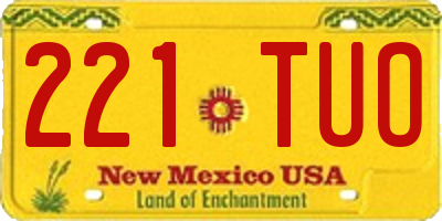 NM license plate 221TUO