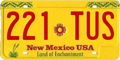 NM license plate 221TUS