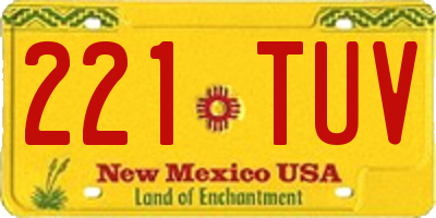 NM license plate 221TUV