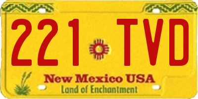 NM license plate 221TVD
