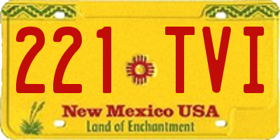 NM license plate 221TVI