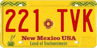 NM license plate 221TVK