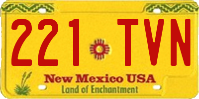 NM license plate 221TVN