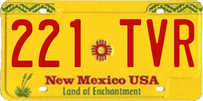NM license plate 221TVR