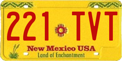 NM license plate 221TVT
