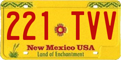 NM license plate 221TVV