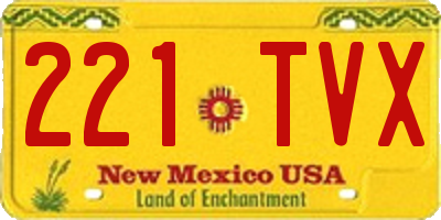 NM license plate 221TVX