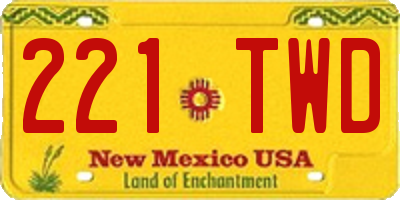 NM license plate 221TWD