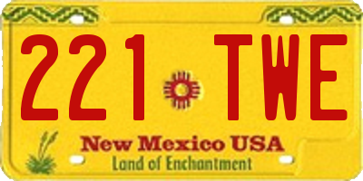 NM license plate 221TWE