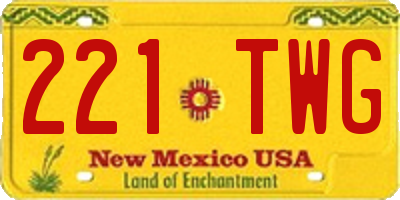 NM license plate 221TWG