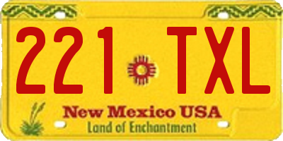NM license plate 221TXL