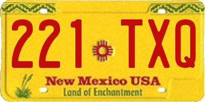 NM license plate 221TXQ