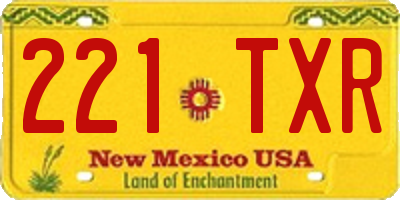 NM license plate 221TXR