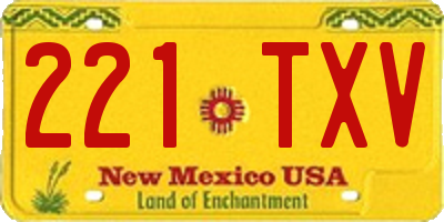 NM license plate 221TXV
