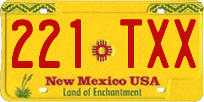 NM license plate 221TXX