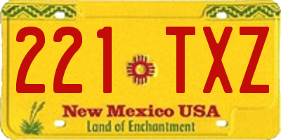NM license plate 221TXZ