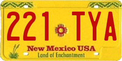 NM license plate 221TYA