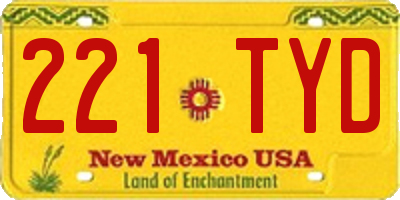 NM license plate 221TYD