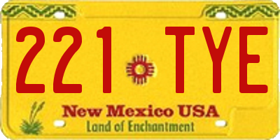 NM license plate 221TYE