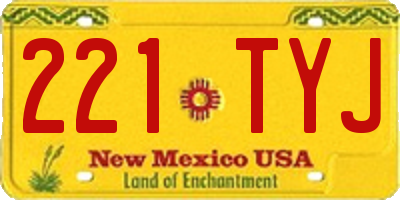 NM license plate 221TYJ