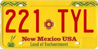 NM license plate 221TYL