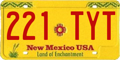 NM license plate 221TYT