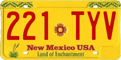 NM license plate 221TYV
