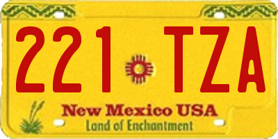 NM license plate 221TZA