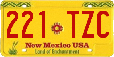 NM license plate 221TZC