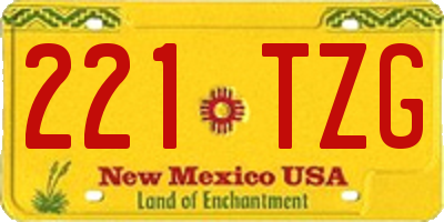 NM license plate 221TZG