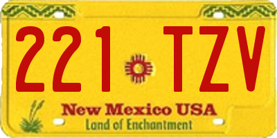 NM license plate 221TZV