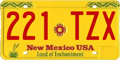 NM license plate 221TZX
