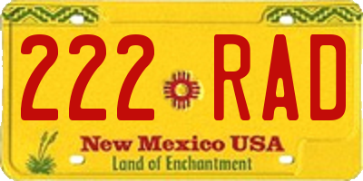 NM license plate 222RAD
